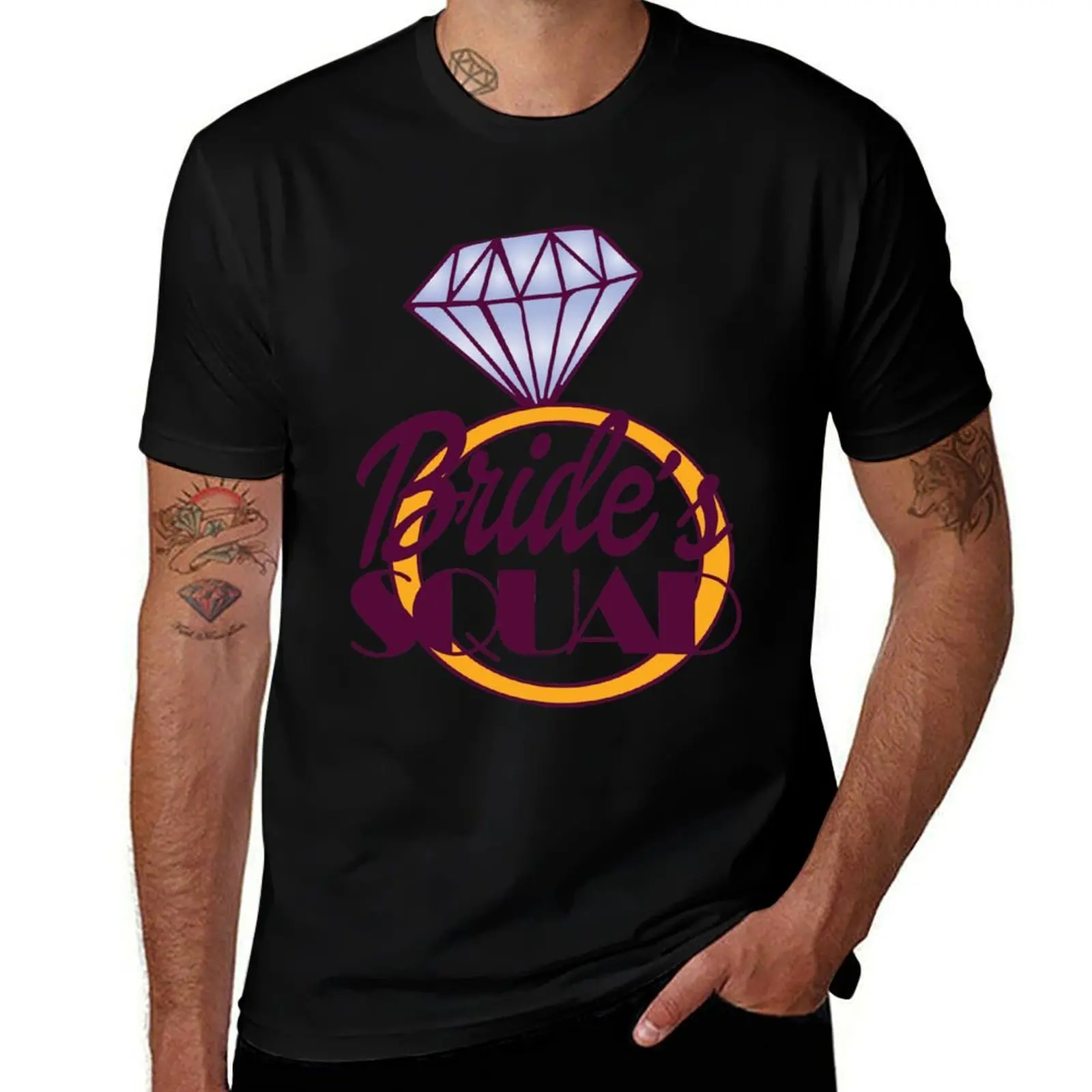 Team Bride Bride's Squad T-Shirt Vintage Style Printed Top