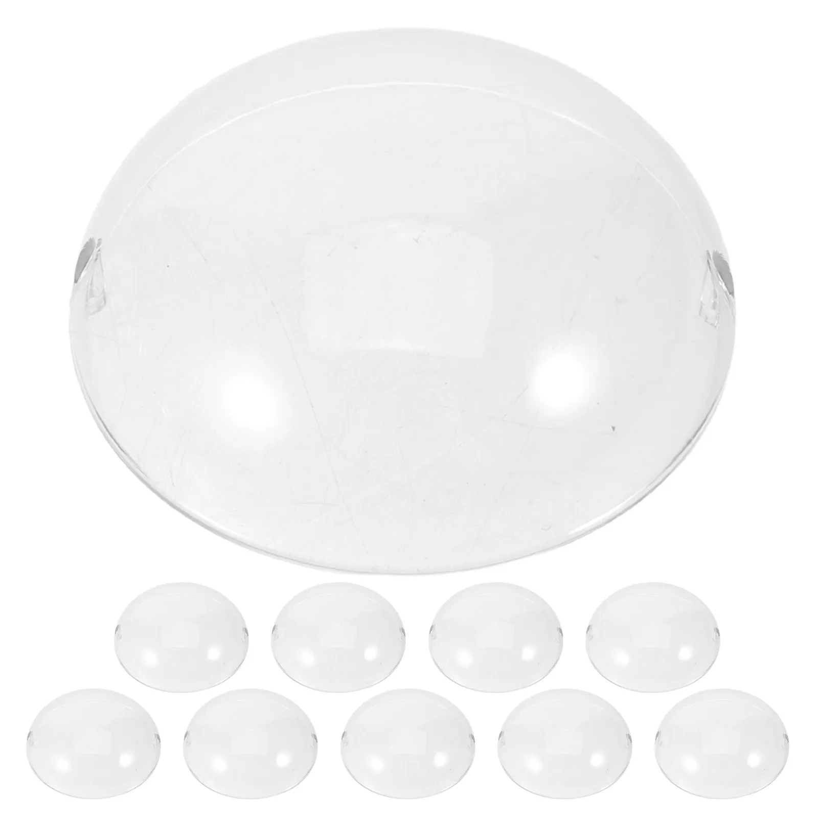 10Pcs 7Cm 3D Clear Acrylic Face Mask for Vinyl Lightweight Scratch-Resistant Protective Cover for Display Travel
