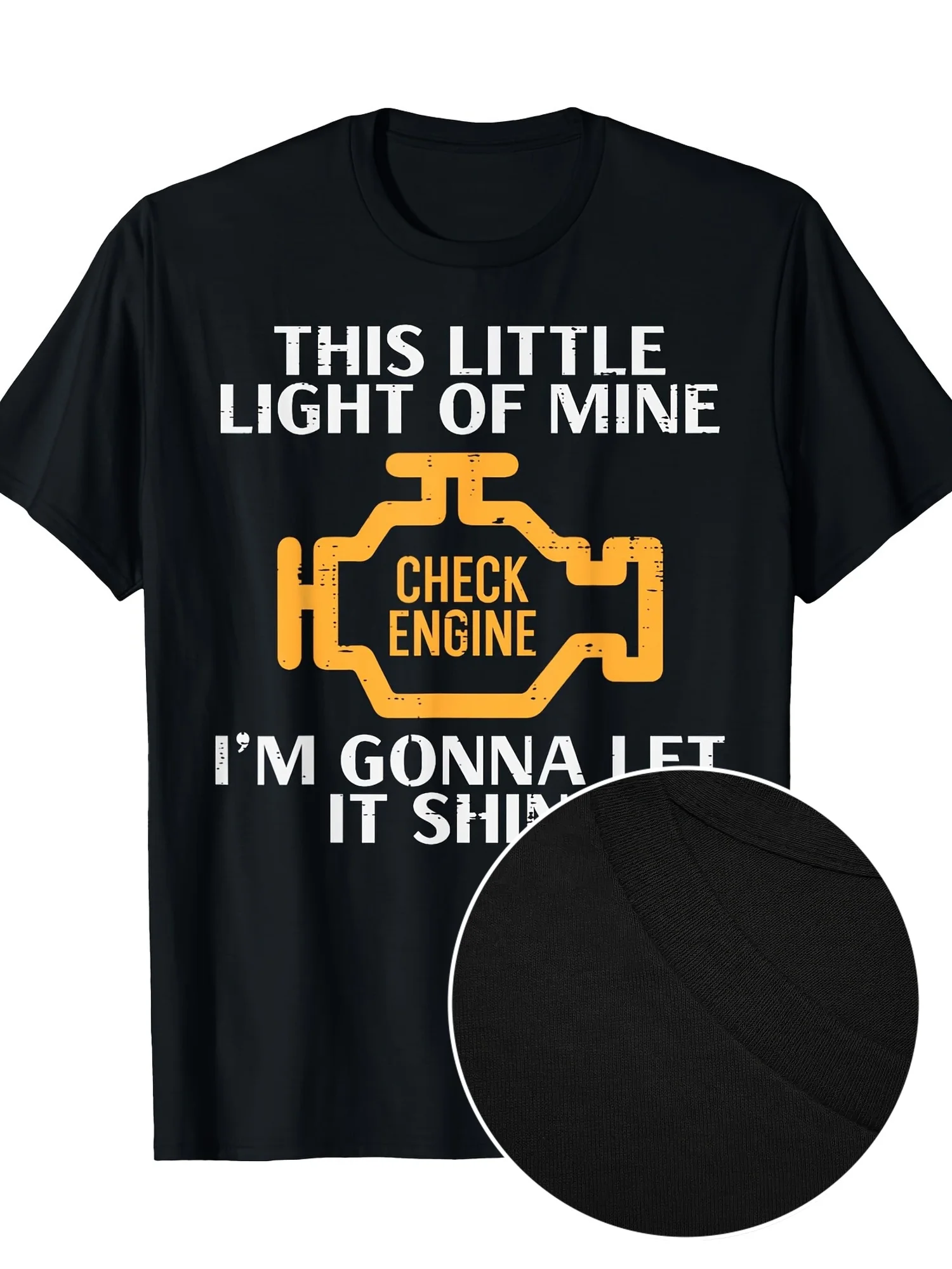 

Check engine light shining fun car mechanic garage men's T-shirt