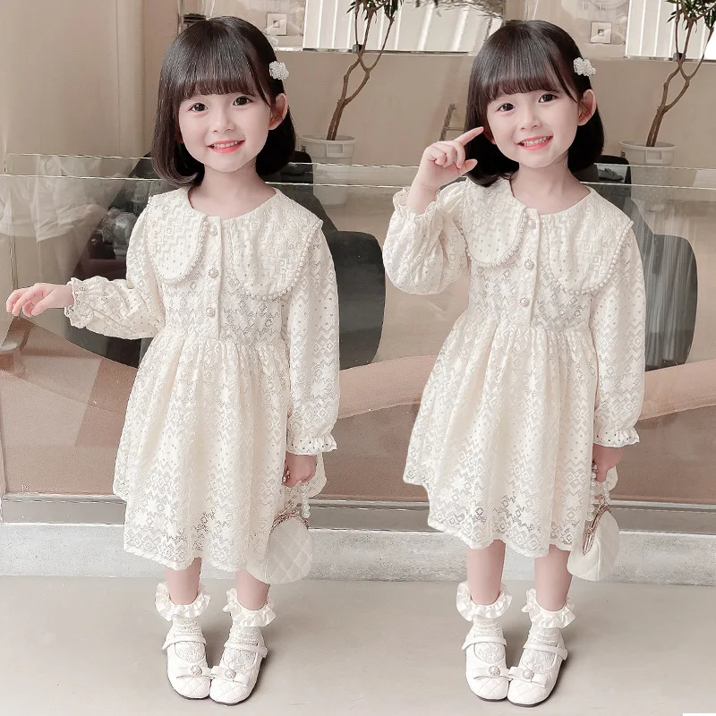 JENYA Toddler Kid Child Baby Girls White Dress Summer Pearl Lace Bow Princess Dresses Costumes Clothes Infant Dress