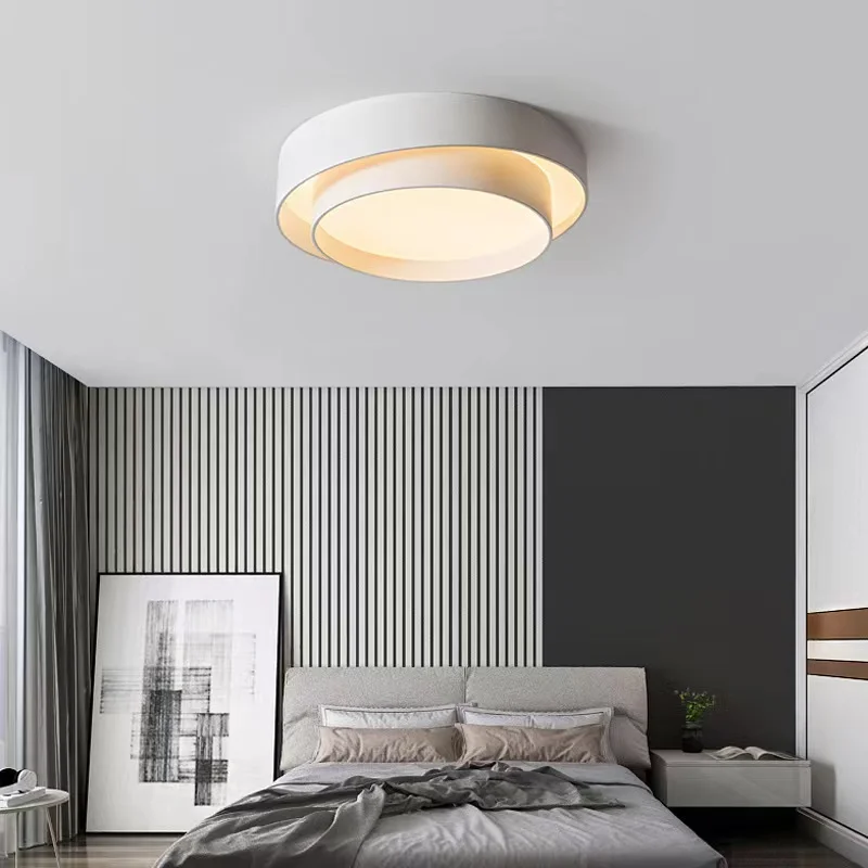

Master Bedroom Lamp Nordic Minimalist Modern Led Ceiling Lights Round Designer White Kitchen Living Room Chandelier Lighting