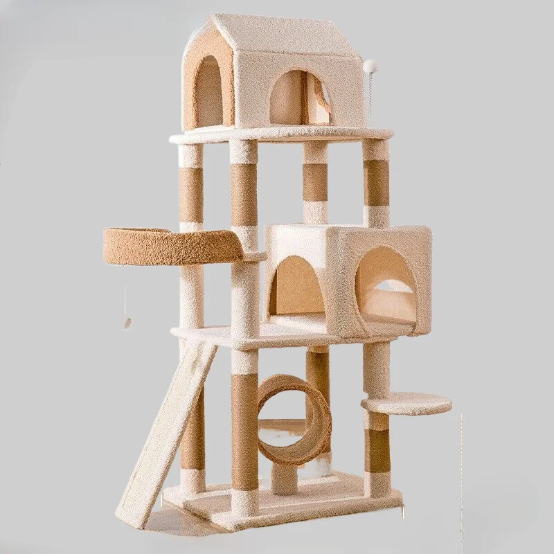 

Flower Cat Scratching Post Climbing Frame Tree House Modern Luxury Tower Scratching Post Cat Trees & Scratcher Wood Cat