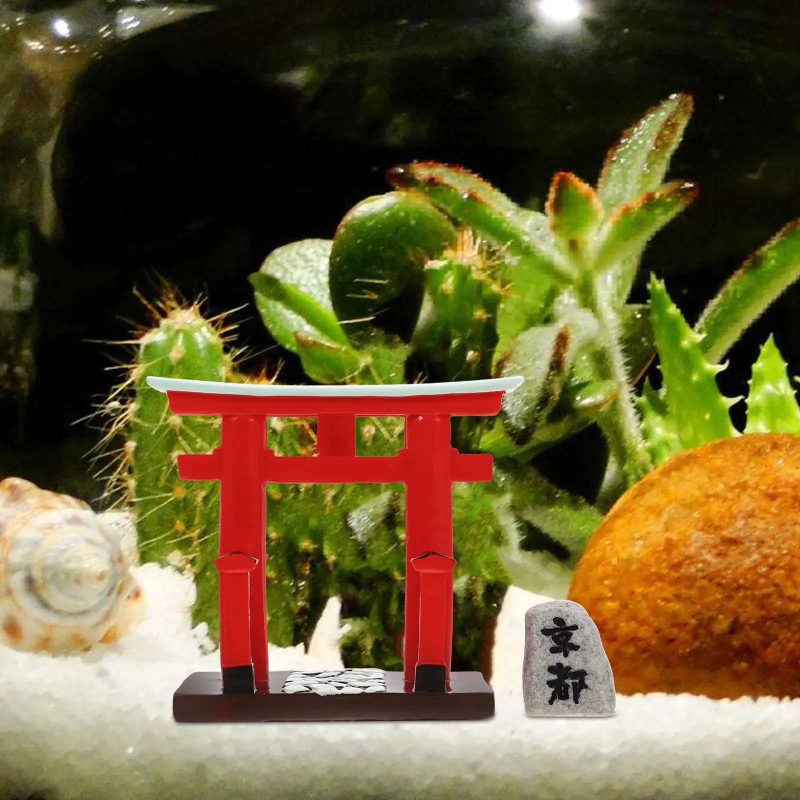 

1Set Miniature Japanese Torii Gate Resin Decoration for Home Table Micro Garden Fish Tank Mini Stone Steles Ornamental Craft
