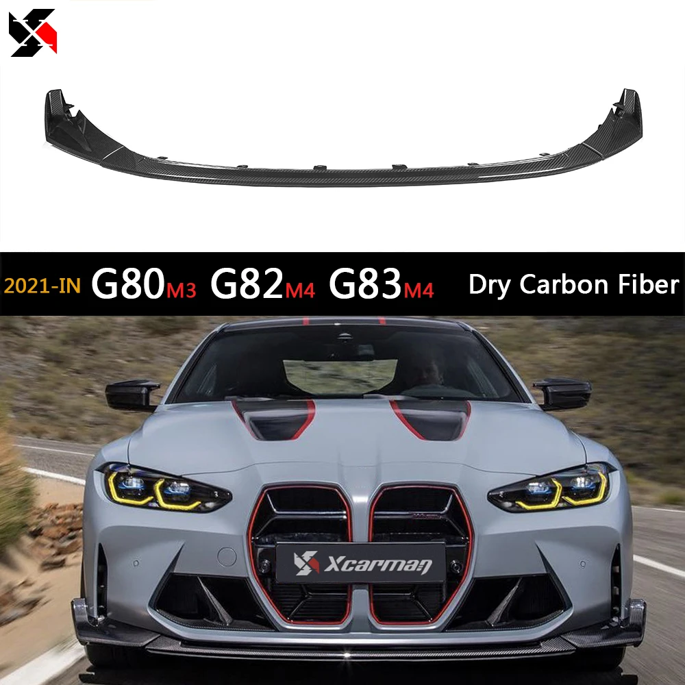 

For BMW G80 G82 G83 M3 M4 Car Styling Body Kit Spoiler Duck Lip Guard Cover Real Dry Carbon Fiber Front Bumper Lip Splitter 3PCS