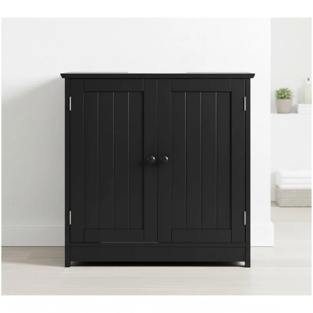 

Under Sink Bathroom Cabinet with 2 Doors & Adjustable Shelf, Space Saving Vanity Storage Unit for Small Bathrooms