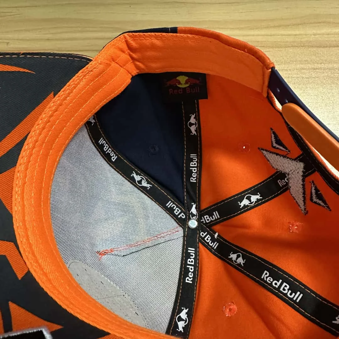Men's and Women's Summer Fashion Orange Red Bull Baseball Hat Red Bull Racing Driver Verstappen Baseball Hat Curved brimmed Hat