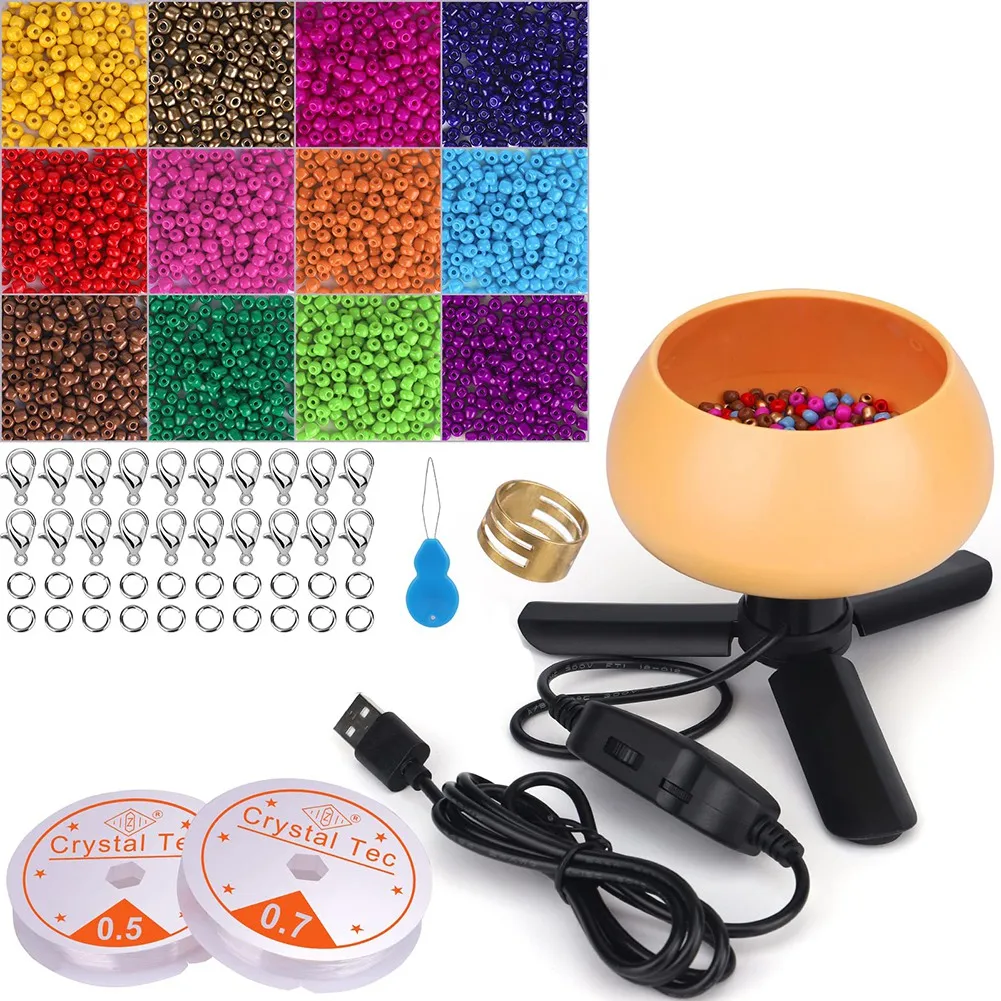 

Beading Bowl Spinner Kit,DIY Waist Bead Maker Machine Electric Bead Spinner for Making Waist Beads,Bracelets or