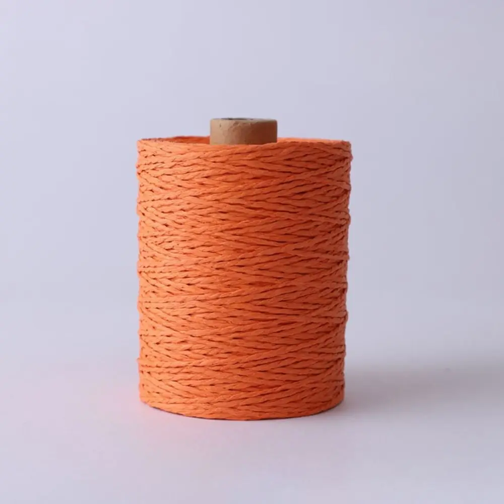 280-300m/Roll Summer DIY Raffia Straw Yarn Hand Knit Natural Colorful Threads Hand Knit Crochet HandBag