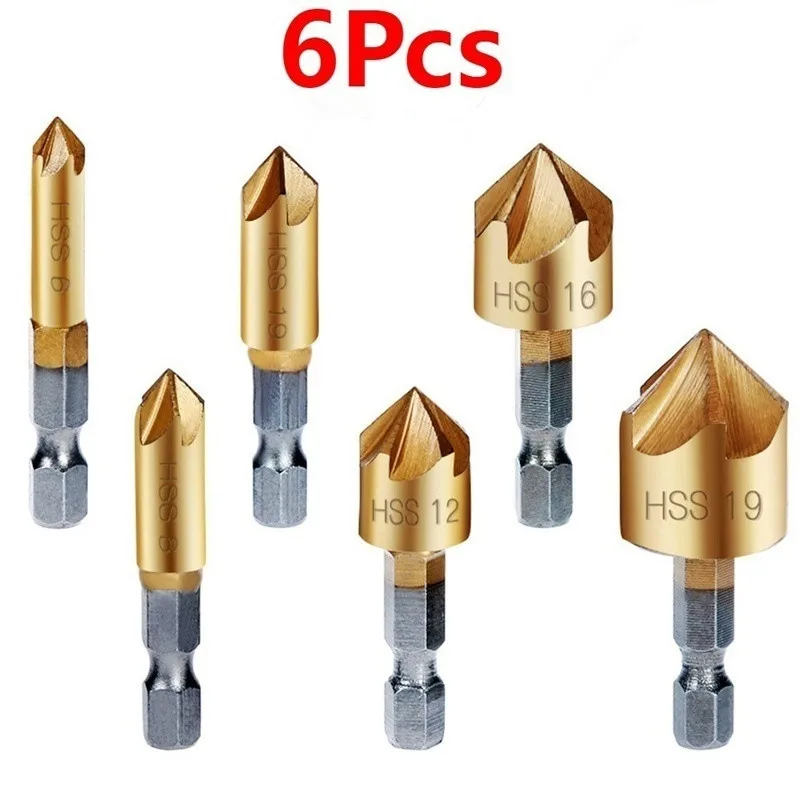 6pcs High Carbon Steel 6-19mm Drill Bit Set