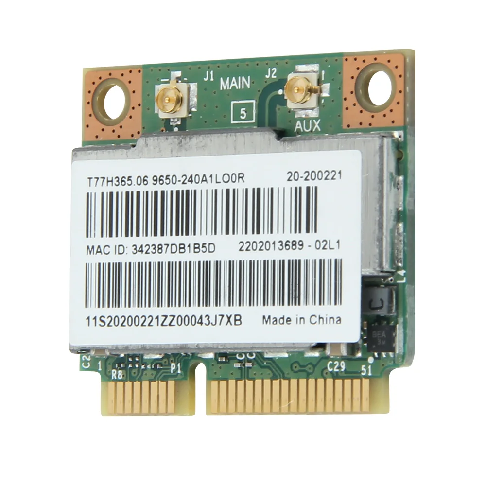 300Mbps BCM 943228 HMB ミニ PCI-e ワイヤレスカードデュアルバンド 2.4 グラム/5 グラム Bluetooth 4.0 802.11a/b/g/n Wifi ワイヤレスカードアダプタ