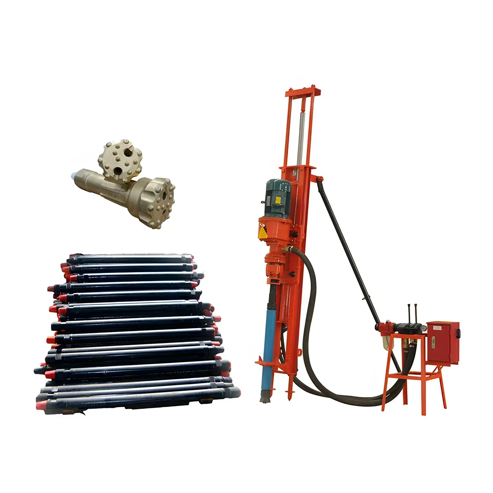 Small Portable Mobile Hydraulic Rotary Mine Rock Core DTH Diamond Bit Hammer Deep Borehole Ground Drill Machine