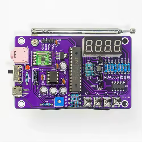 DIY FM Radio Electronic Kit 87-108MHz Adjustable Frequency Digital Display Soldering Project Practice Solder RDA5807S - Image 3