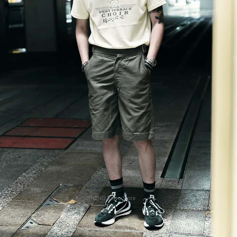 

Не в наличии британские укороченные мужские винтажные шорты цвета хаки с высокой талией, брюки Gurkha Gurkha