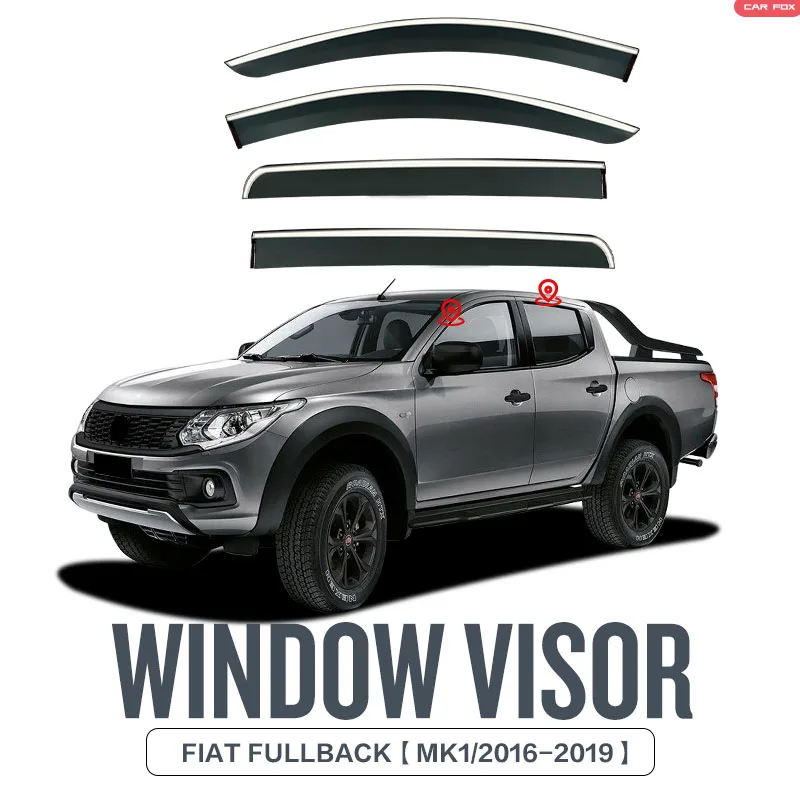 

For FIAT Fullback MK1/2016-2019 Plastic Window Visor Vent Shades Sun Rain Deflector Guard 4PCS/SET For FIAT Fullback MK1/2016