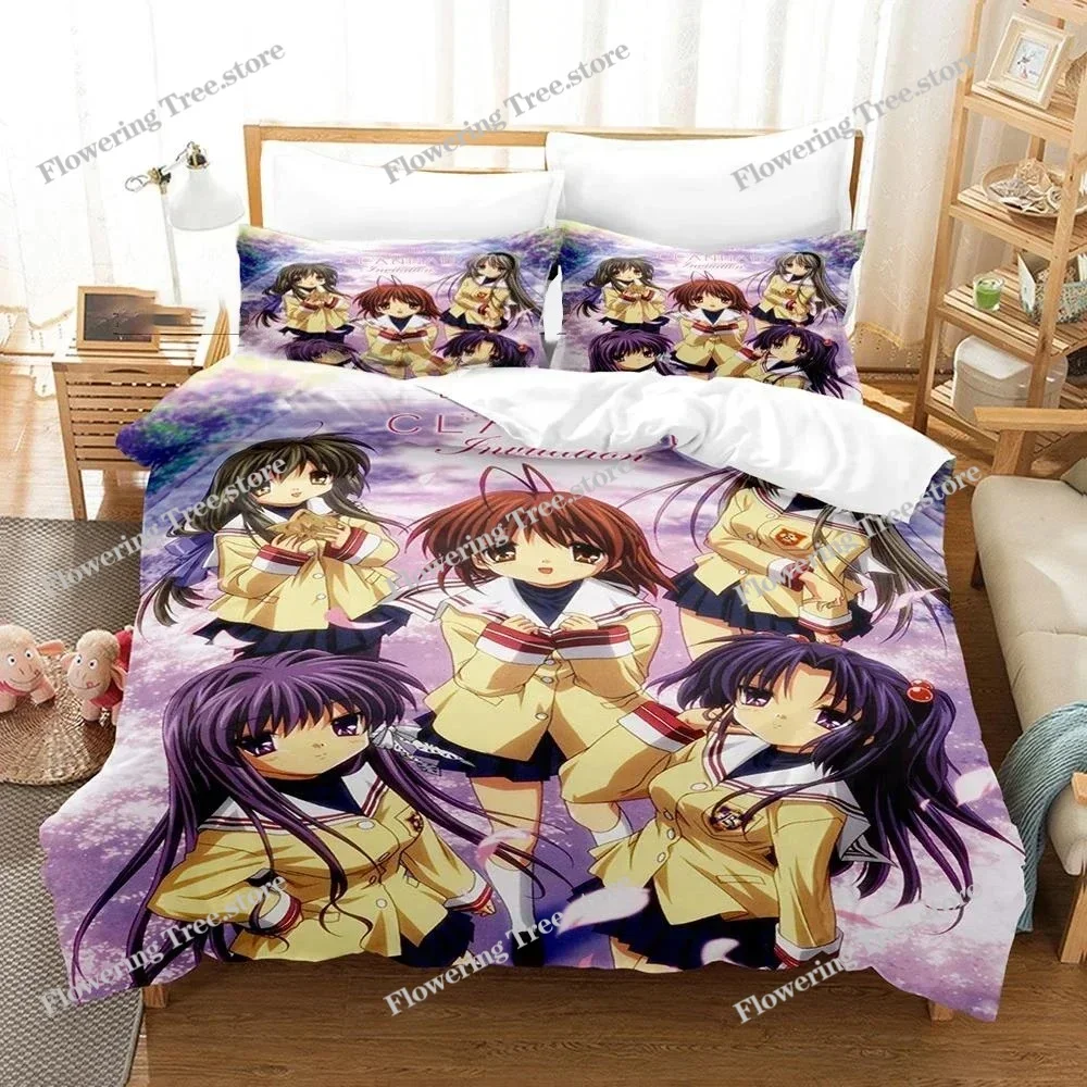 

3D Printed Clannad Bedding Set Anime Nagisa Furukawa Duvet Cover Double Twin Full Queen King Adult Kids Bedclothes Quilt Cover