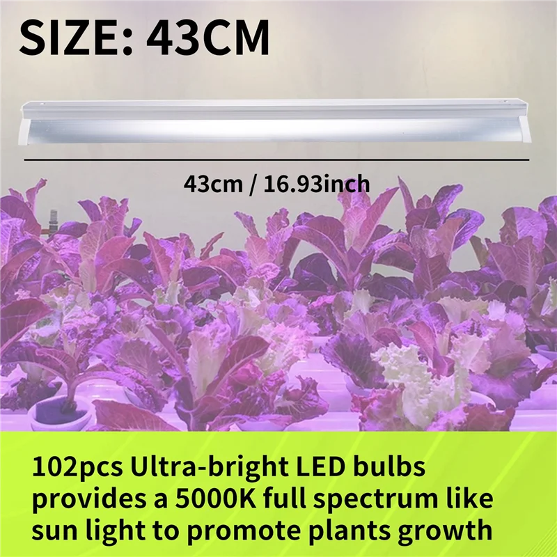 LICE-2 팩 102 LED 전구는 실내 식물 재배용 묘목 미국 플러그용 조명 스트립을 재배합니다.