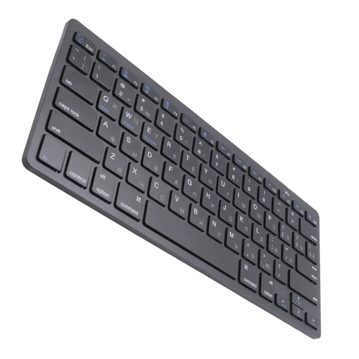 Teclado ruso popular Teclado Bluetooth inalámbrico ultrafino, para tableta/portátil IOS Android Windows -Negro