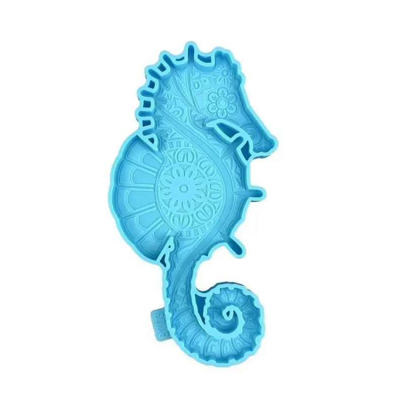 A52E Glänzende Silikon Seepferdchen Form Wand-Montiert Valentines Stereo Form DIY Ornamente Anhänger Epoxidharz Handwerk Formen – Detail 7
