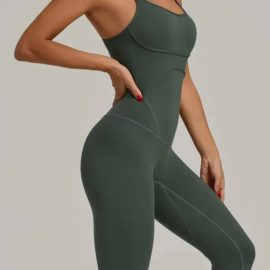 

Yoga Jumpsuit One Piece Outfit Fitness Bodysuit Workout Push Up Clothes New Women Sportwear Women Buttock lifting Set Activewear