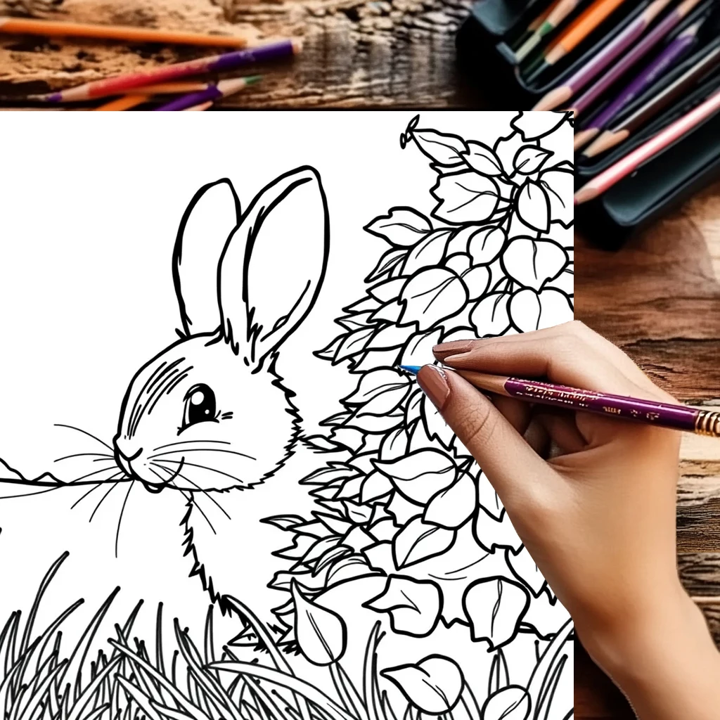 大人向けイースターバニー塗り絵 |   28ページの塗り絵、クリスマスや感謝祭のための画材