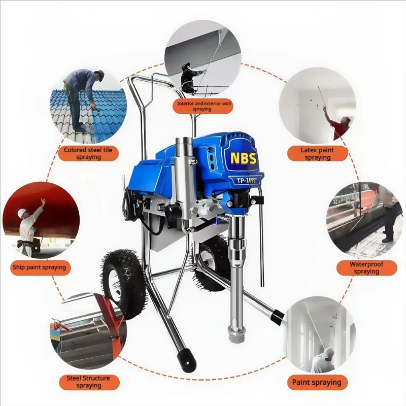 NBS-1095S آلة رش طويلة عالية الطاقة بدون هواء معدات طلاء اللاتكس آلة طلاء الرش