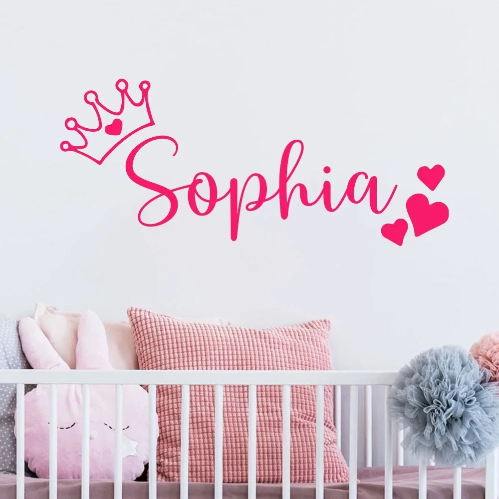 1pc Diy Personalize Custom Name Crown Decal Removable Vinyl Mural Poster For Kitchen Background Wall Art Decal