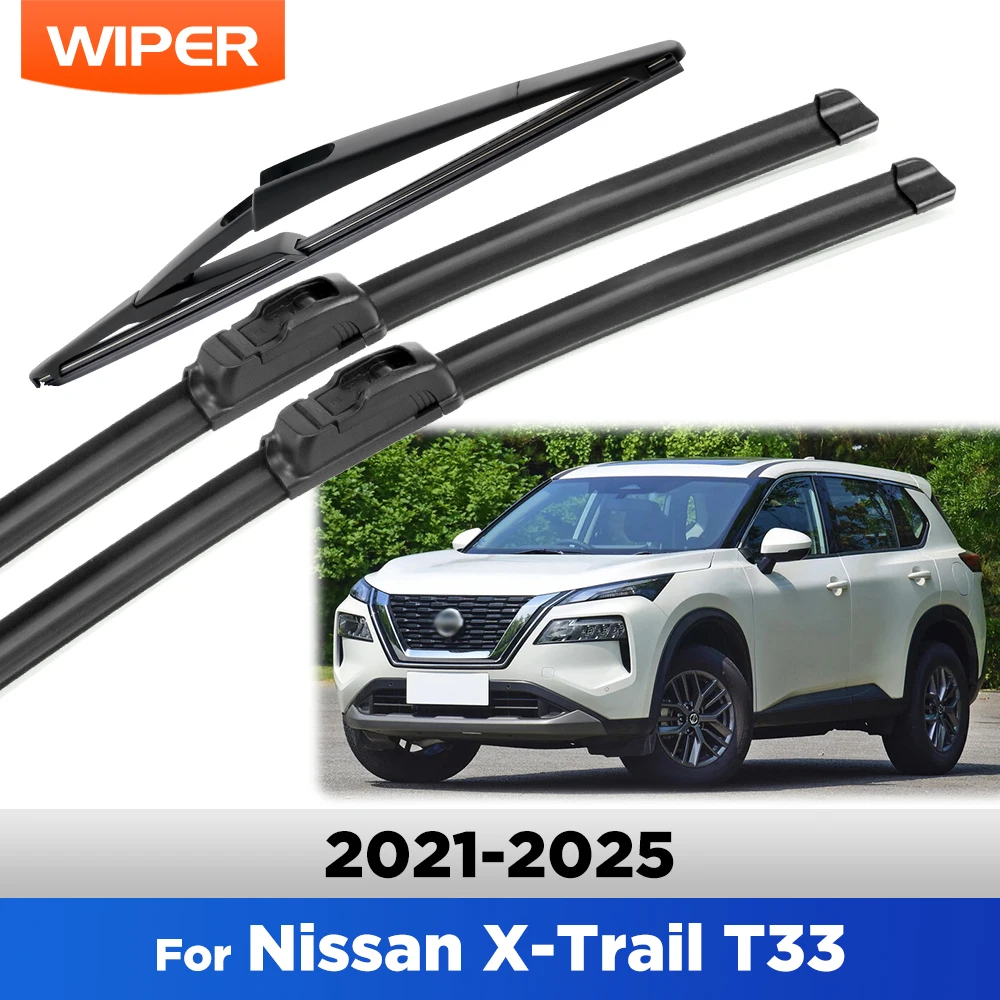 

For Nissan X-Trail T33 2021-2025 2022 2023 2024 Wiper Front & Rear Wiper Blades Windshield Windscreen Window Brushes 26"+17"+12"