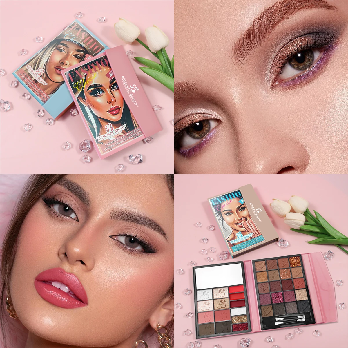 35-Farben-Make-up-Paletten-Set – 20 Lidschatten, 4 Textmarker, 3 Lipgloss und mehr |   Matt/schimmernd |   Spiegel & Bürste |   Tragbares Gi