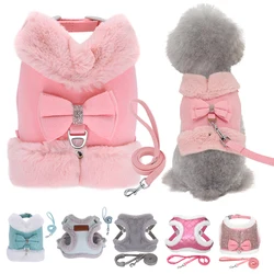 Soft Padded Dog Harness Leash Set Winter Warm Pet Clothes Harness Vest For Small Medium Dogs Cats Pug French Bulldog Chihuahua