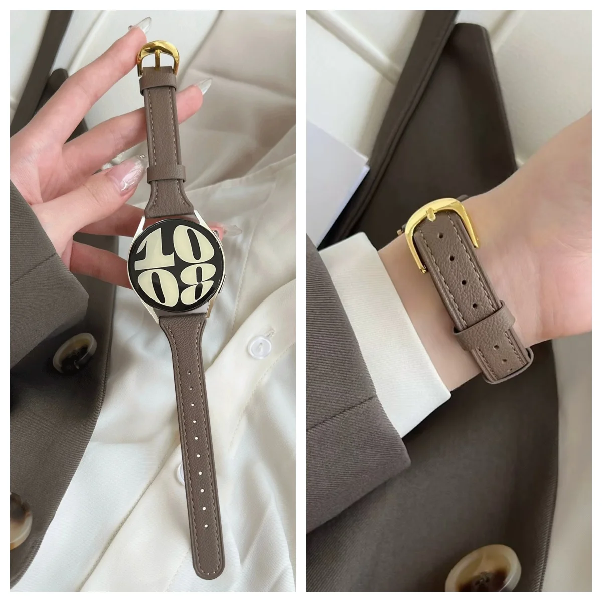 

Leather Loop correa band For Samsung Galaxy Watch 7 FE 5 Pro 4 6 classic 44mm 40mm sport bracelet Galaxy Watch 7 Strap