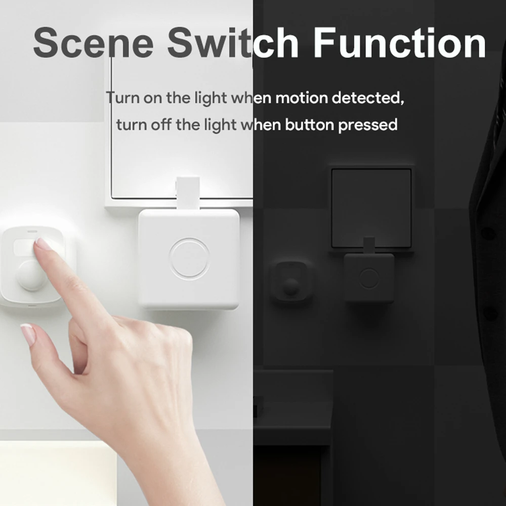 Tuya Zigbee Wifi Mini PIR Motion Sensor Smartlife APP Control Human Movement Detector with Light Sensor Scene Switch Function