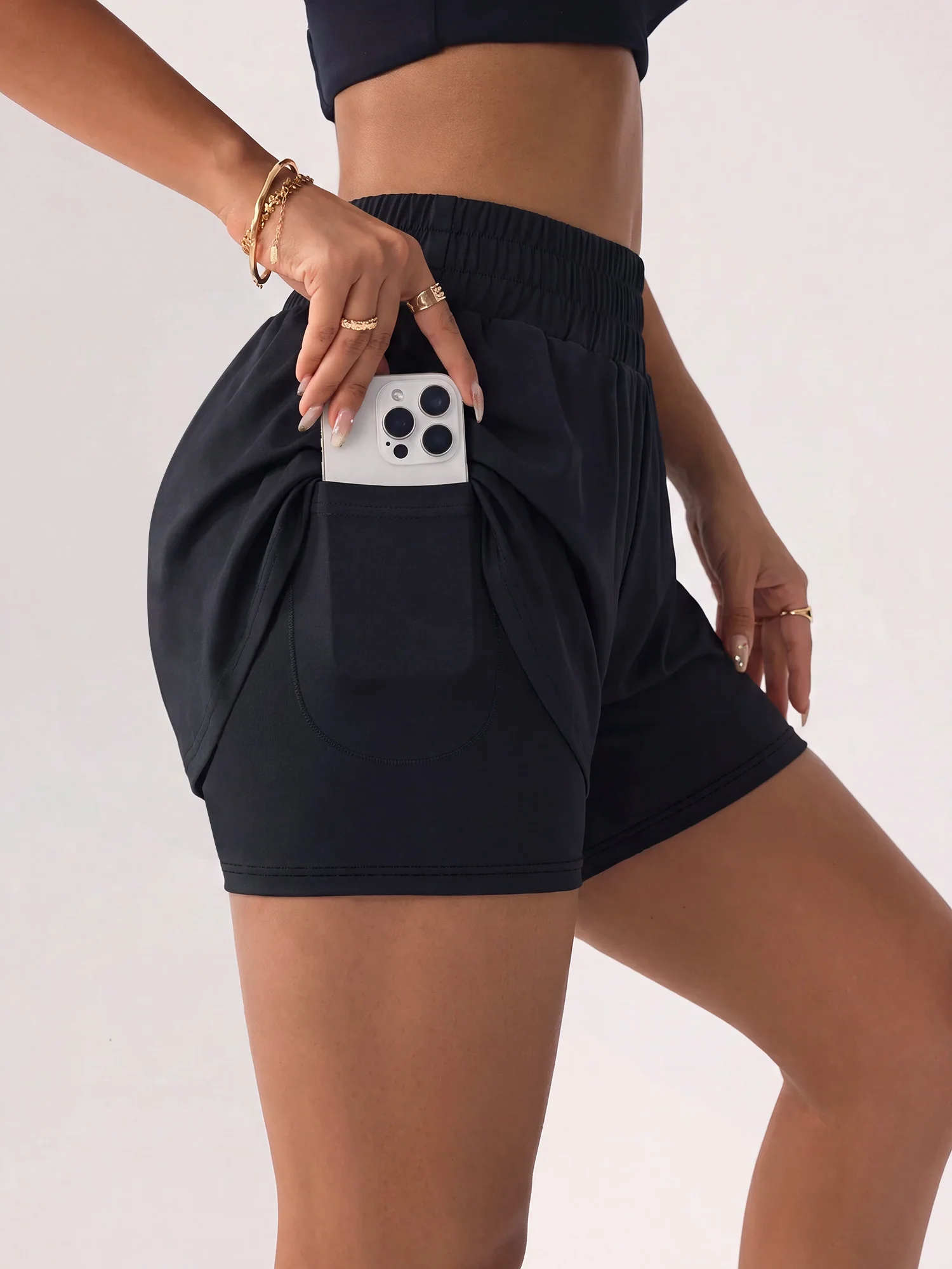 Outdoor Trekking Athleisure Shorts, Single Side Storage Pocket for All-Season Sports & Park Leisure Activities