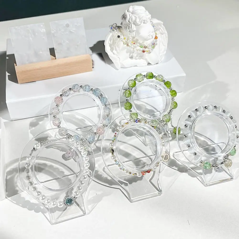 Jewelry Rack Organizer Jewelry Storage Stand 5 Pcs Transparent Bracelet Display Holders Compact Portable Watch for Home
