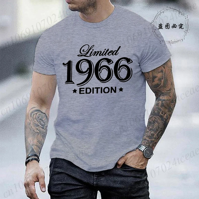 Made in 1966 Men's Short Sleeved T-Shirts Limited Edition 1966 Design Printed Men's Women T-shirt Summer Top Casual Clothing