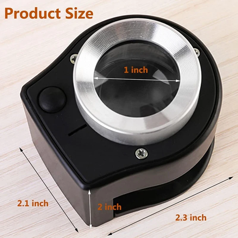 30X Loupe Magnifier With 6 LED Lights, Rechargeable Portable Desktop Metal Jewelers Loupe, Magnifying Glass With Light