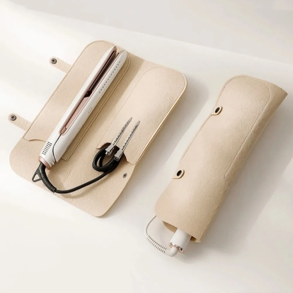Felt Curling Iron Bag Heat-Resistant Dustproof Straightener Storage Pouch Protective Cover Curling Iron Insulation Mat