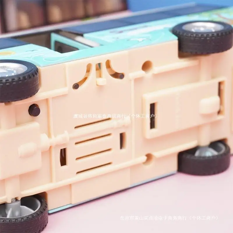 School Bus Toys Cars Die Cast Plastic Little Cars City Bus With Sound And Light Up Friction Powered Cars Play Toys Gift For Kids