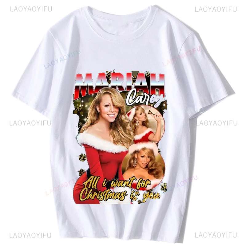 Mariah Carey Magical Christmas Special Signature for Fans Tshirt Hoodie T-shirts American Female Singers Y2k Unisex Pure Cotton