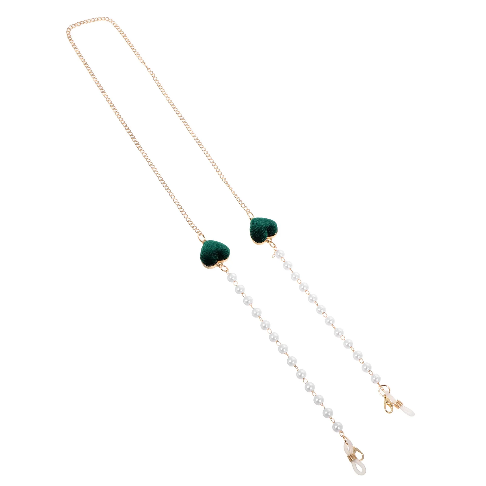 Herzförmige Perlenbrille, Brillenband, gefälschte Perlenschnur, Maskenhalter für Frauen und Mädchen, elegantes Design