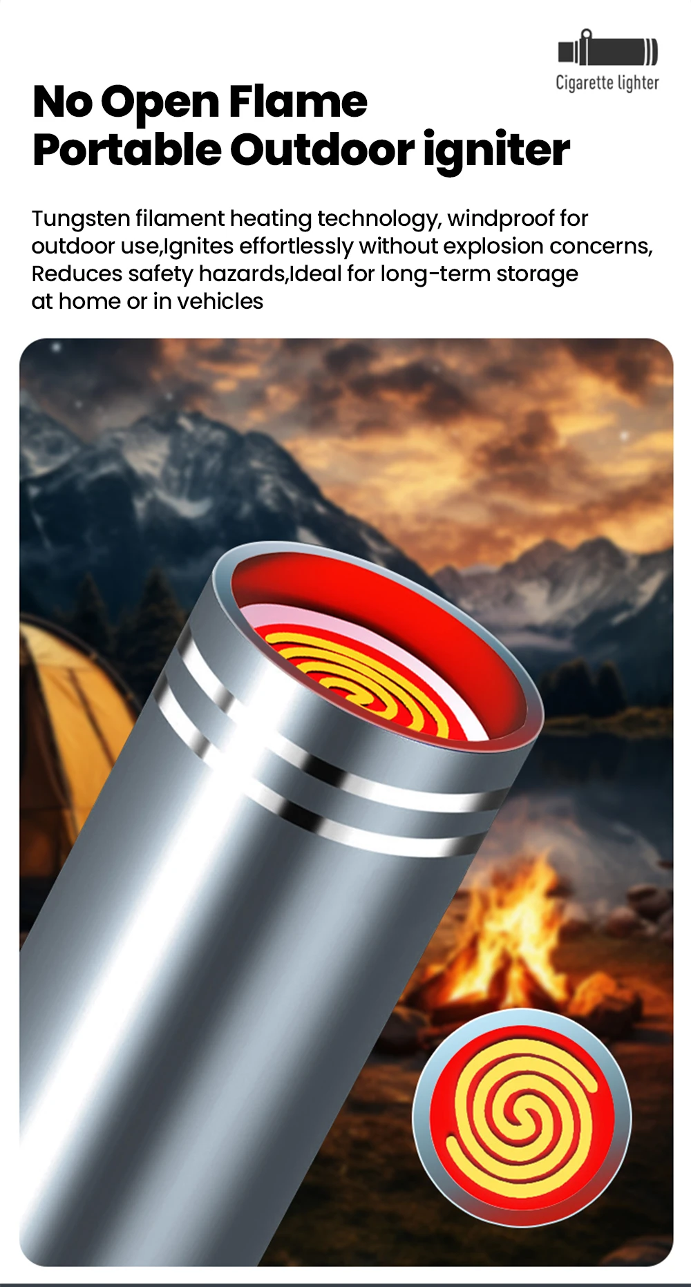 Elough Type C Mini Portable Lighter Air Blast Cigarette Lighter Outdoor Safety Windproof Explosion-Proof Lighter for IPhone15-17
