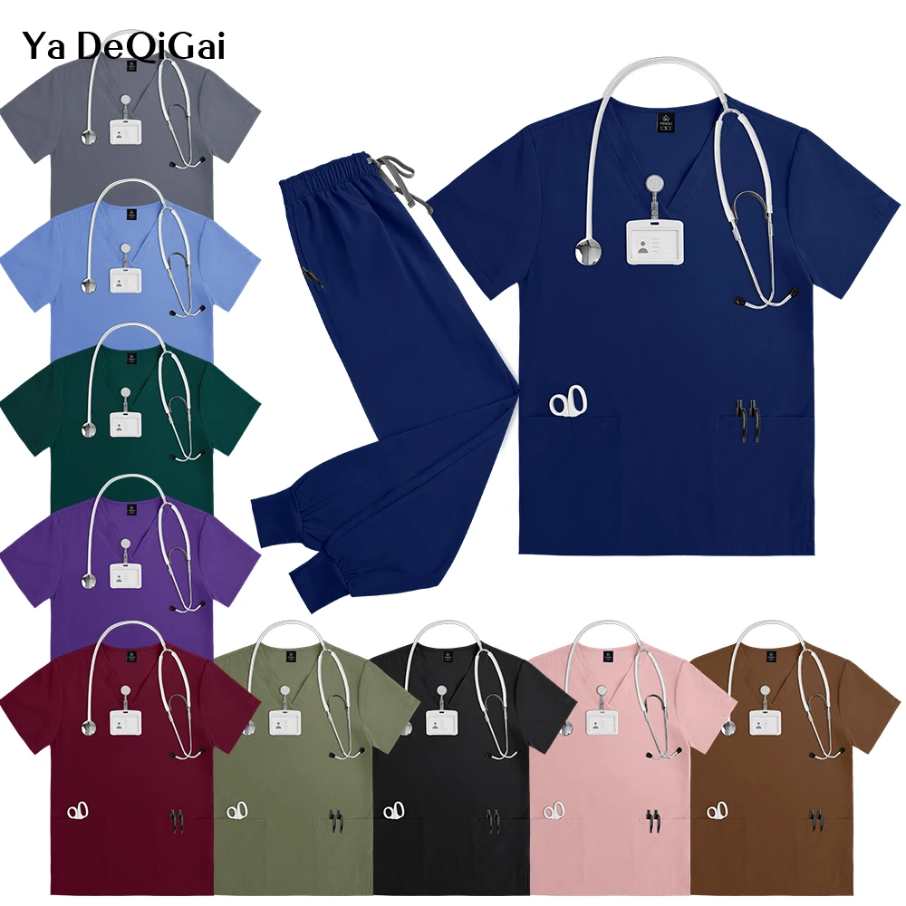 도매가 간호사 유니폼 의료 의사 수술복 세트 여성 병원 간호 액세서리 실험실 수술실 작업복