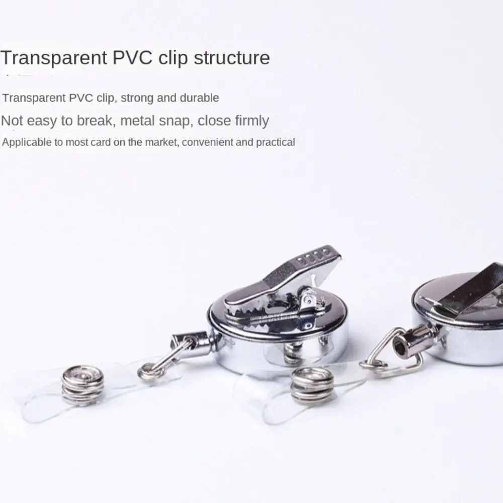 Anti-Lost Retractable Badge Reel ID Lanyard Keyring Clips ID Badge Holder Keychain Alloy Easy To Pull Buckle Doctor Hospital