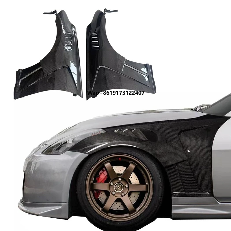 

Customized Black Honeycomb Carbon Fiber Front Vented Bumper Fender for 370Z Z34 2010 Carbon Fenders Vent Bodykit Upgrade