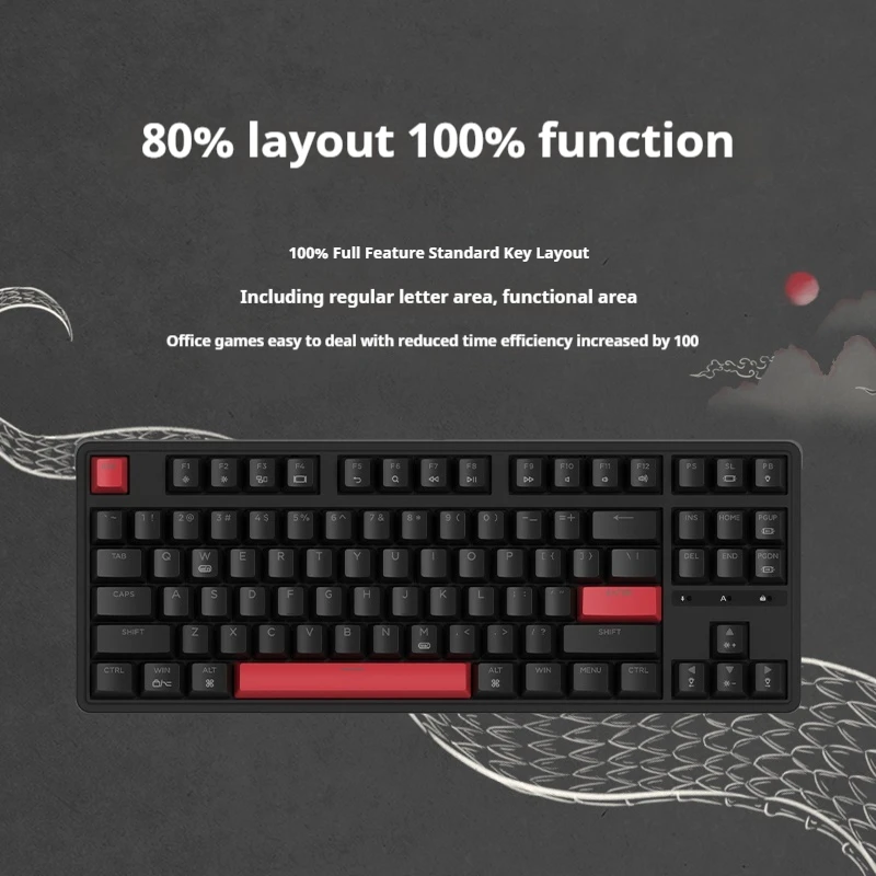 SKN Ba Snake Mechanical Keyboard Wireless Three Mode Bluetooth 2.4g Gasket Structure Customized Wired 87 Key Rgb Gaming Keyboard