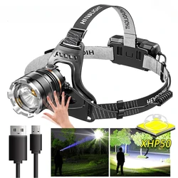 Outdoor Induction Headlight LED Strong Light Head-mounted Ultra-long Life Lithium Battery Fishing Adventure Camping Lantern