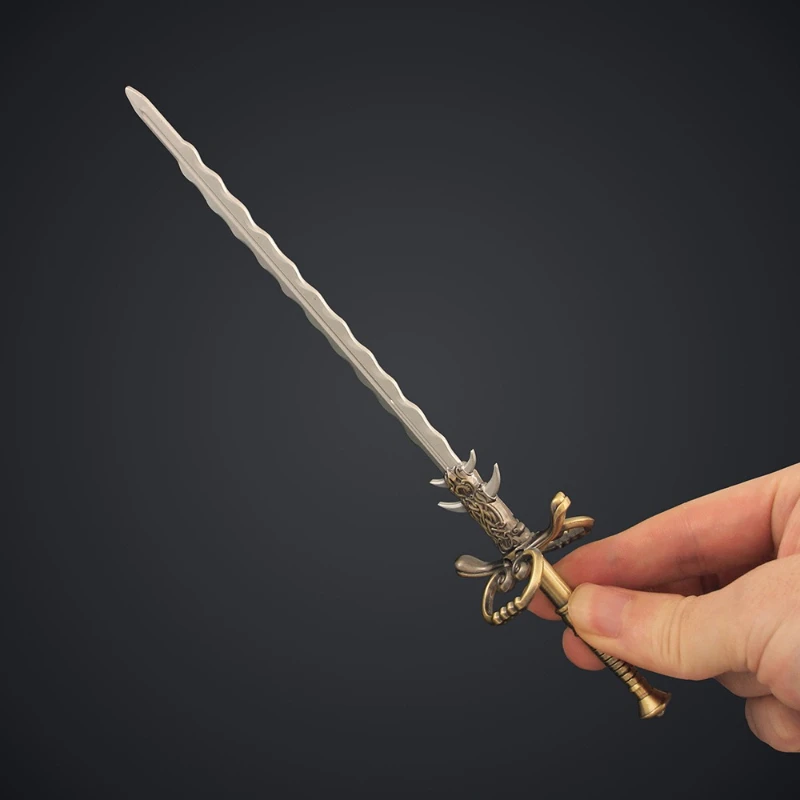 22 سنتيمتر المدمرة الداكنة الله 2 سيف مزدوج اليد مع شفرة مسننة المنشار لعبة نموذج سبيكة تحصيل لعبة هدية مزخرفة