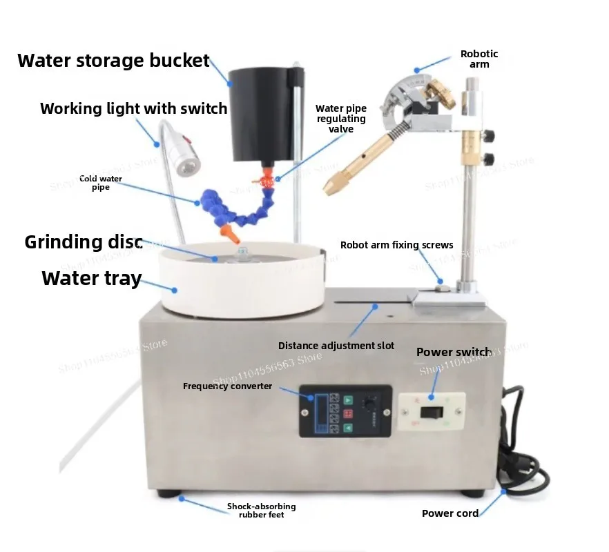 Digital Display Gem Faceting Machine 180W 2800RPM Jewelry Polisher Jade Grinder Flat Lapidary Equipment 110-220V