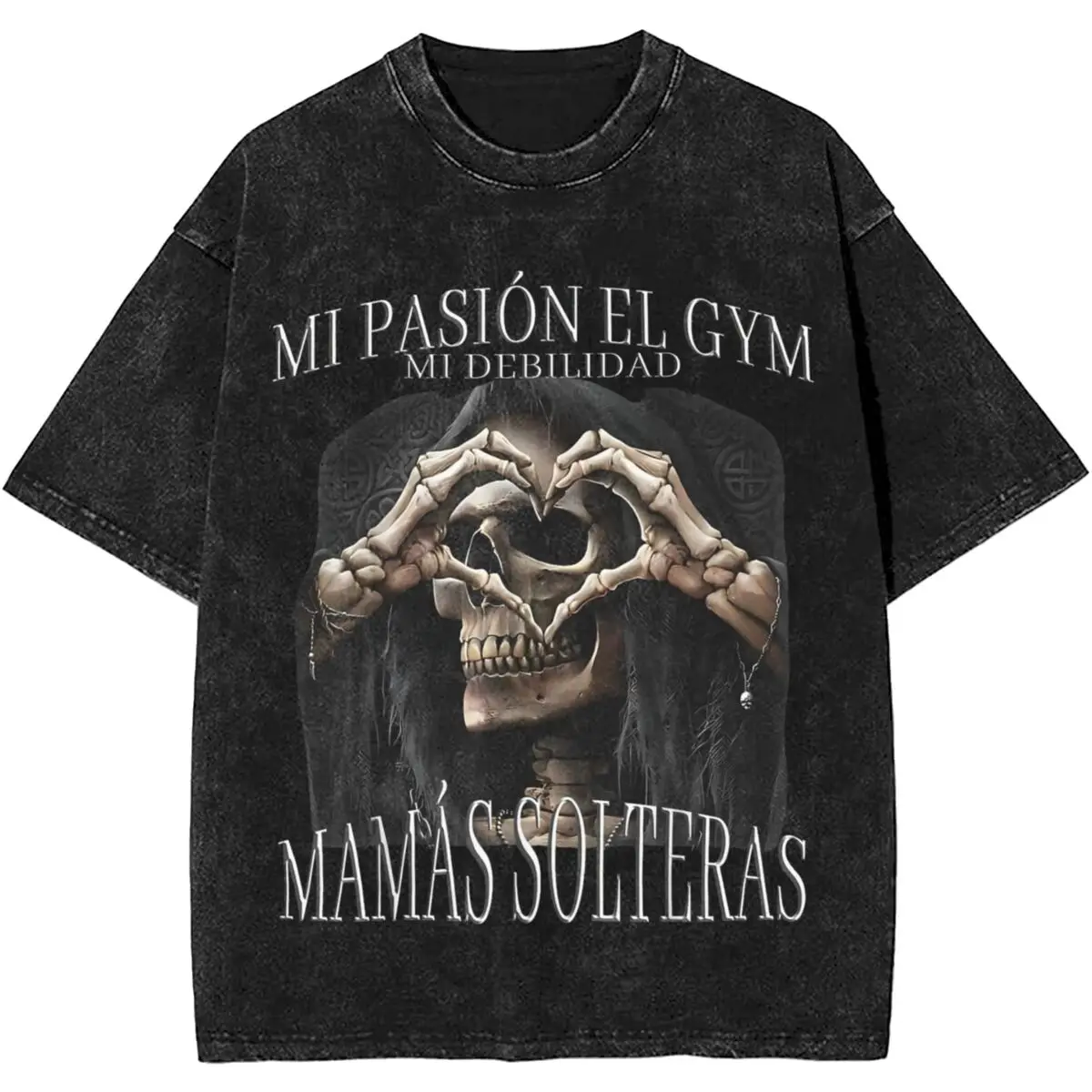 Summer Calacas Chidas Gym Skeleton T Shirt Merch Men Women Washed Tee Shirt Oversize T-shirt