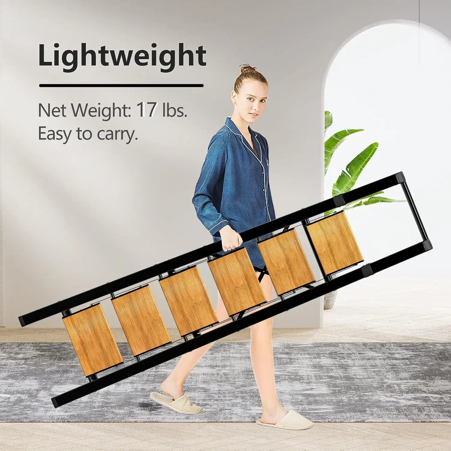 12フィートの高い天井用のステップラダー、軽量アルミニウム製折りたたみステップスツール、便利なハンドグリップ付き、ステップラダー