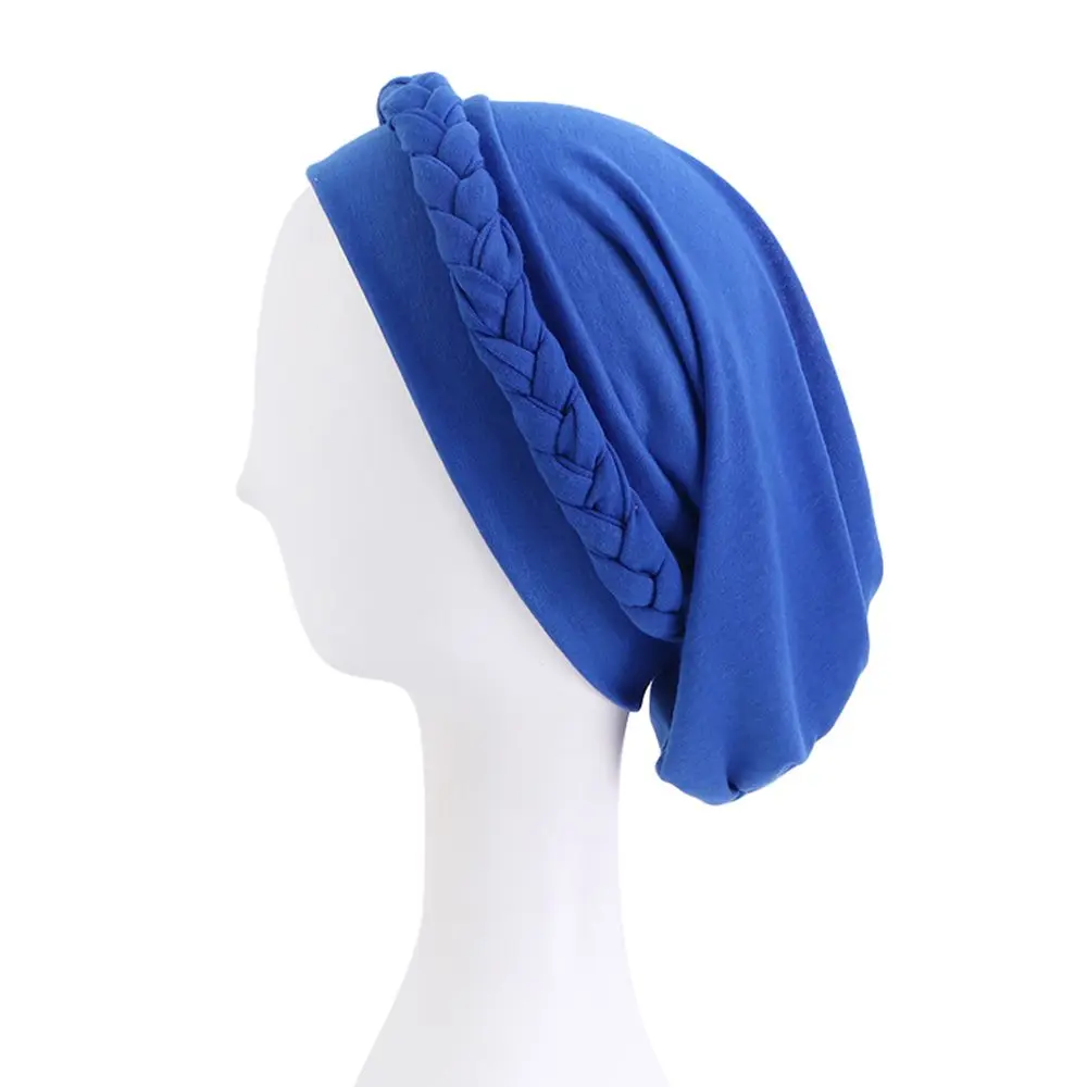 Elastic India Hat Solid Color Bandana Headscarf Bohemian Style Turban Caps Head Scarf Wrap Head Wrap Muslim Hijab